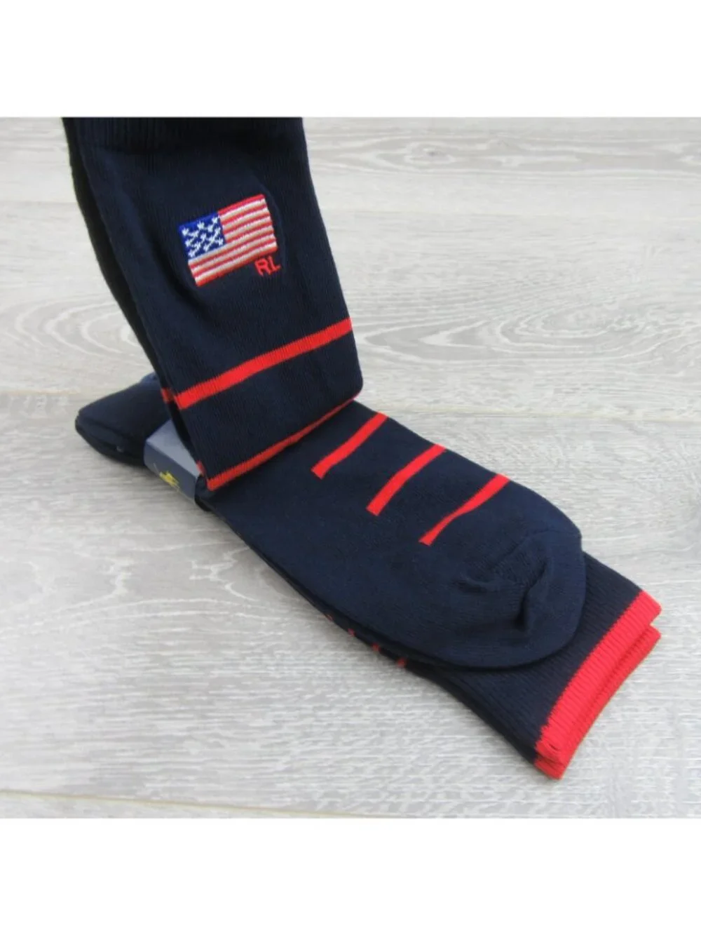 Polo Ralph Lauren Striped USA Flag Socks Men's Size 6-12.5 (2 PAIRS) NEW